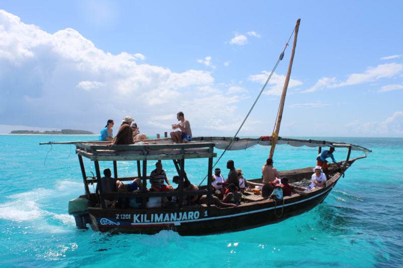 Tourist enjoying Safari Blue in Zanzibar - Water & Marine tour experience