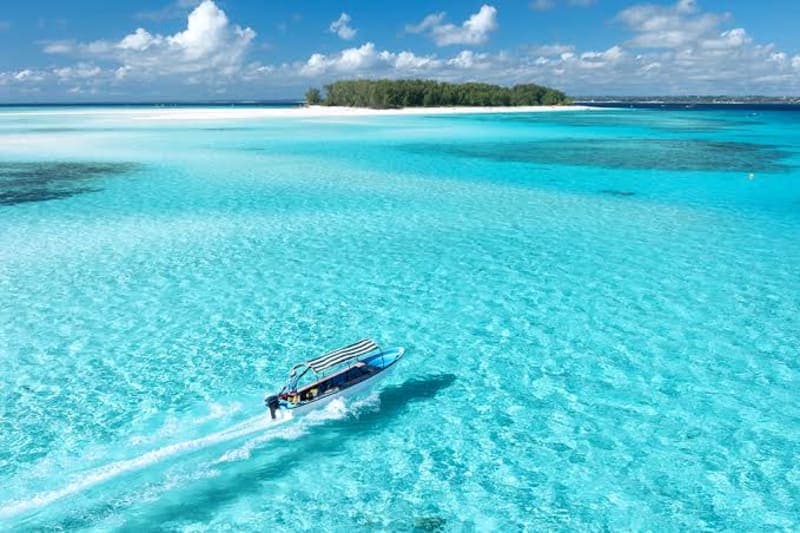 Mnemba Island crystal clear waters Zanzibar