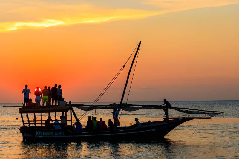 Zanzibar Indian Ocean sunset golden sky